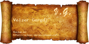 Velzer Gergő névjegykártya