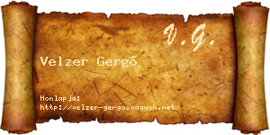 Velzer Gergő névjegykártya